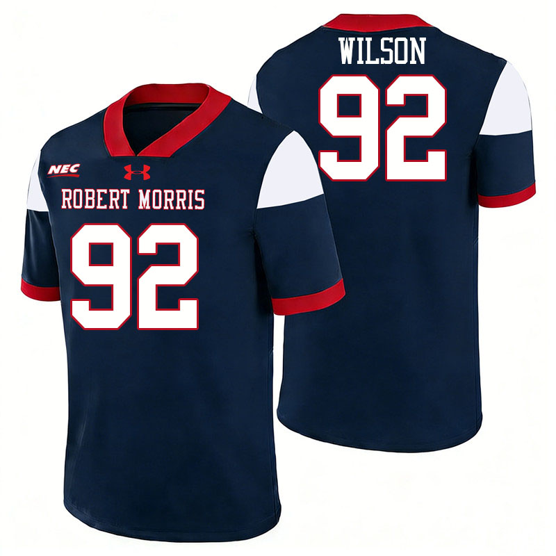 Robert Morris Colonials #92 Asher Wilson College Football Jerseys,Uniforms Stitched-Navy